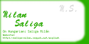 milan saliga business card